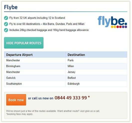 Award flights on European discount carrier Flybe are available when you transfer your BA Avios to the Avios.com program.