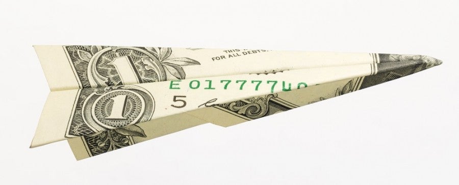 Airline bank paper airplane dollar