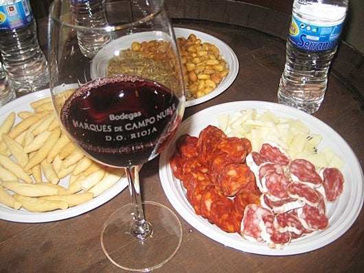Just your typical Iberian wine tasting spread at Campo Marqués del Campo Nuble