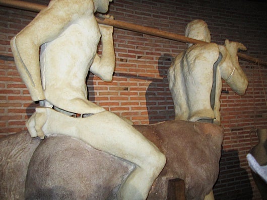 Greek wine gods at the Ontañon museum/winery.