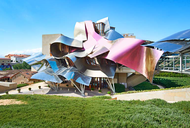 The Frank Gehry designed Marques de Riscal hotel