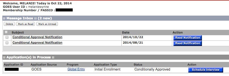 Communications from GOES aboit the status of my application were sent to me within my GOES account, rather than by letter or email.