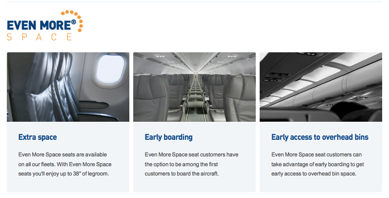 JetBlue's premium seats are called Even More Space.