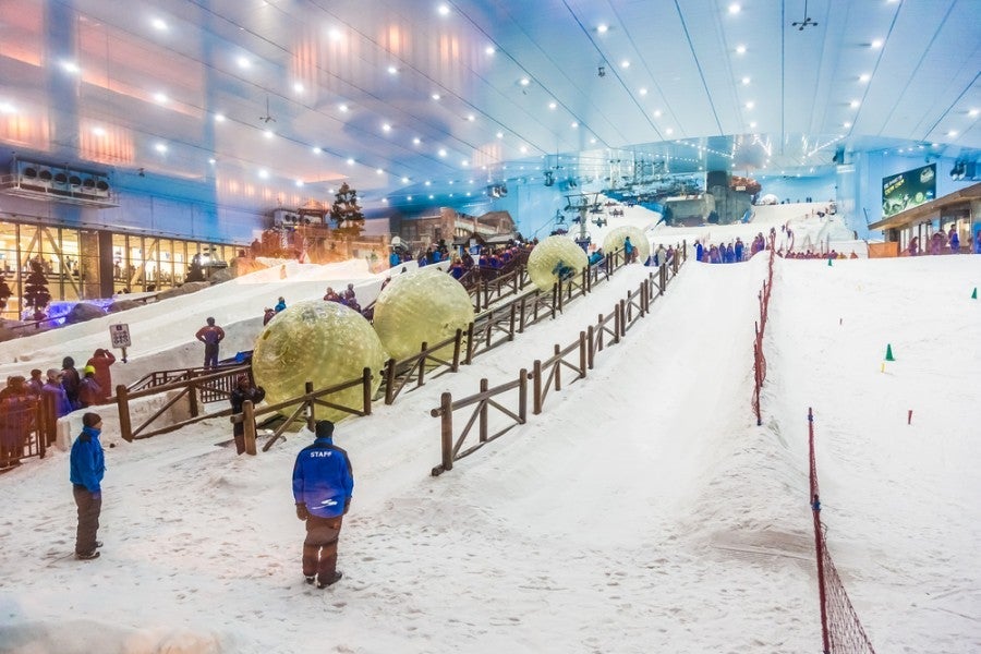 Ski Dubai allows you to ski...inside the Mall of the Emirates. Photo courtesy of Shutterstock.