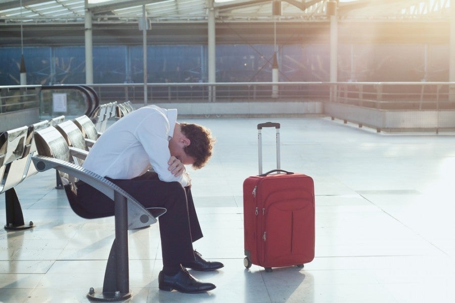Falling suitcase injuries can cause many problem, including mild traumatic brain damage. Photo courtesy of Shutterstock.