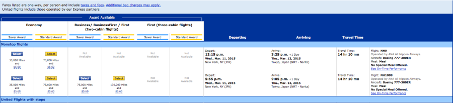 ANA JFK TYO United