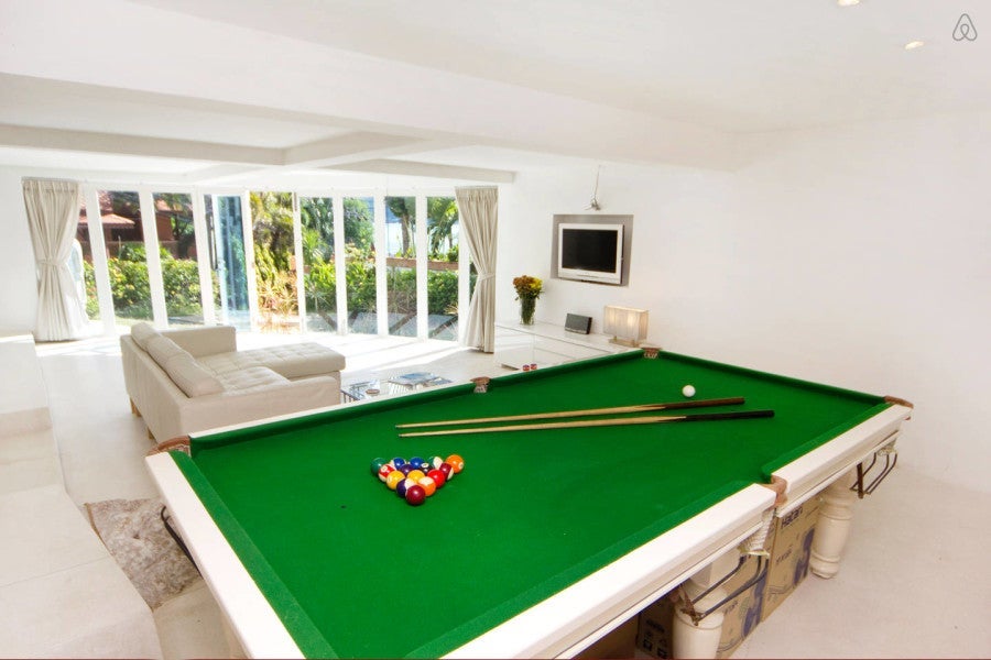 One of my favorite rentals came with a pool table and ocean views in Koh Samui, Thailand.