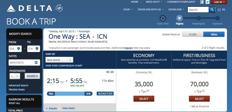 KE SEA ICN Delta
