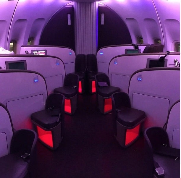 Mood lighting on plane - love it or hate it? This pic was shot as I was deplaning from the nose of Mustang Sally.