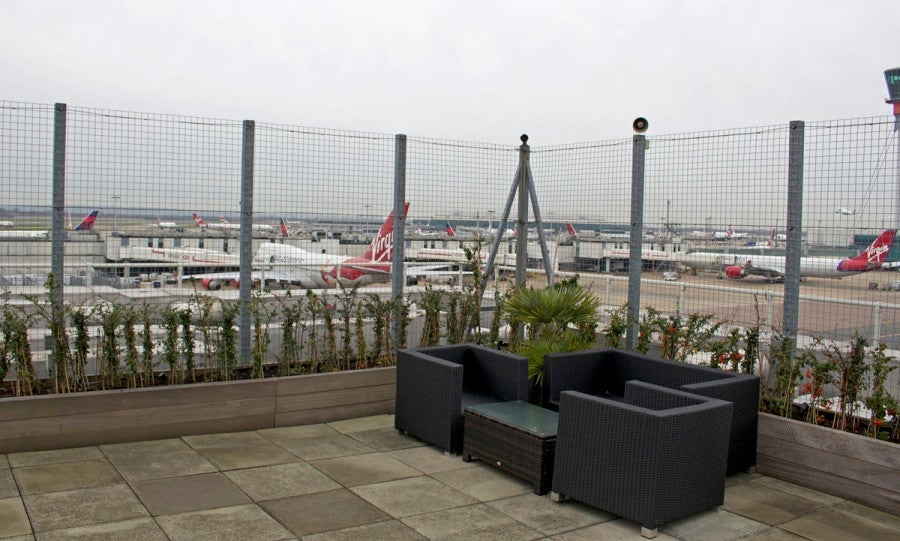 The roof deck was perfect for plane spotting.