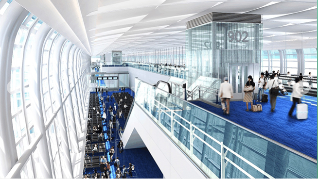 Visitors can fly into either Haneda (pictured) or Narita.