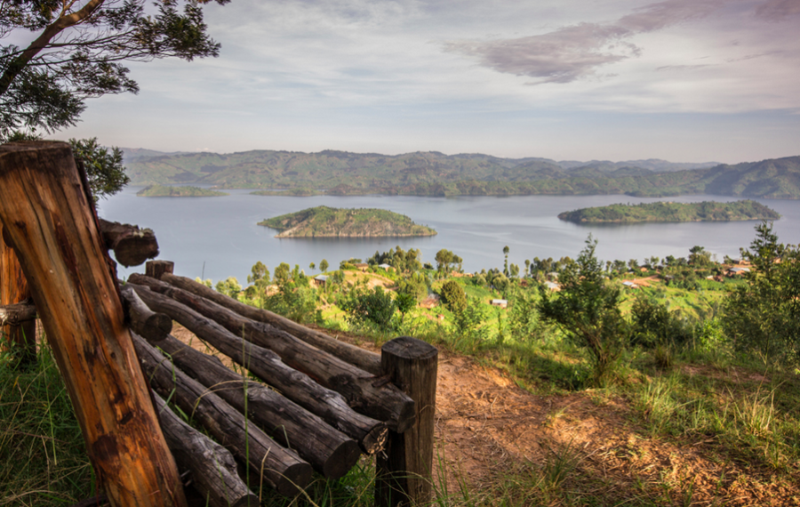 Overlooking Lake Bulera in Volcanoes National Park. Photo credit: Volcanoes Safaris.