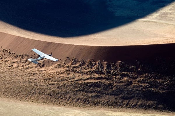 Flying over Namibia's Skeleton Coast. Photo credit: Skeleton Coast Safaris.