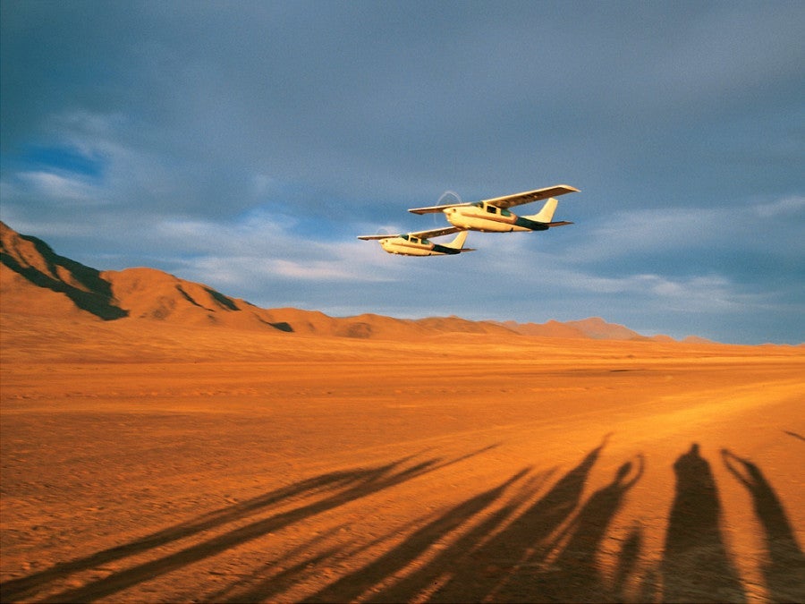 Flights are often the best way to get around Namibia. Photo credit: Wolwedans.