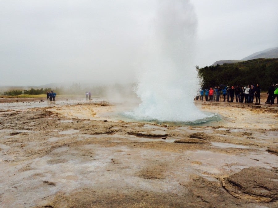 An erupting geyser