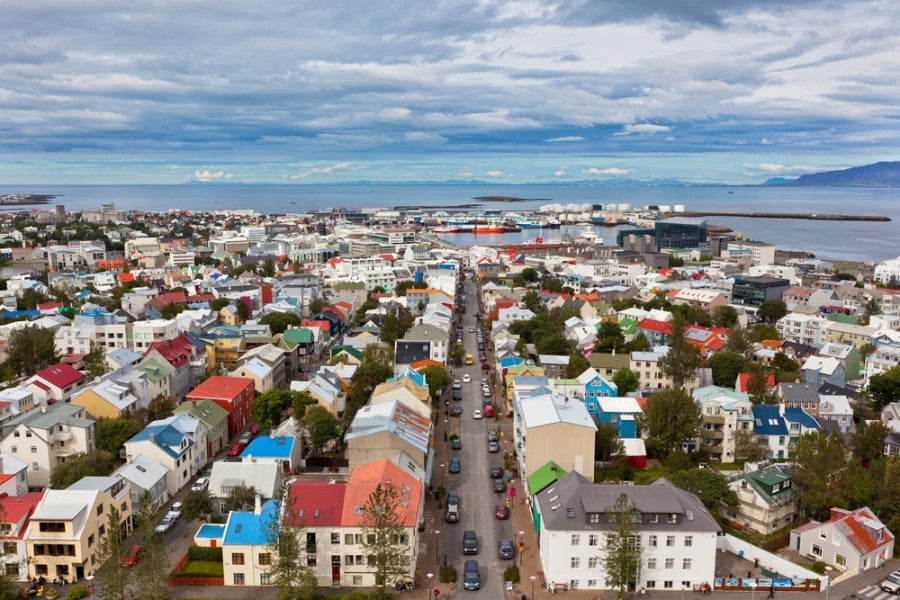 Reykjavik city center (photo courtesy of dvoevnore via Shutterstock)