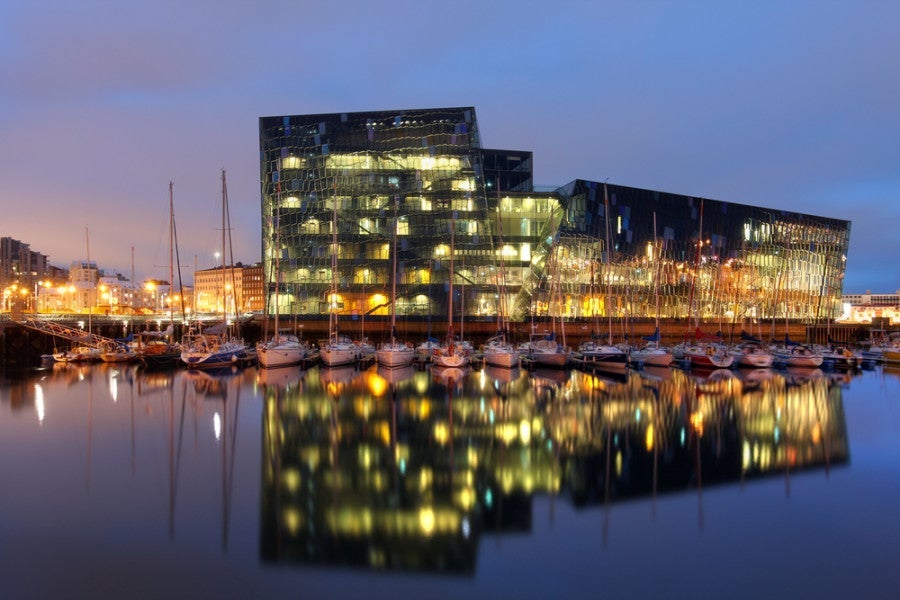 Harpa opera house in Reykjavik's harbor (photo courtesy of Mihai-Bogdan Lazar via Shutterstock)