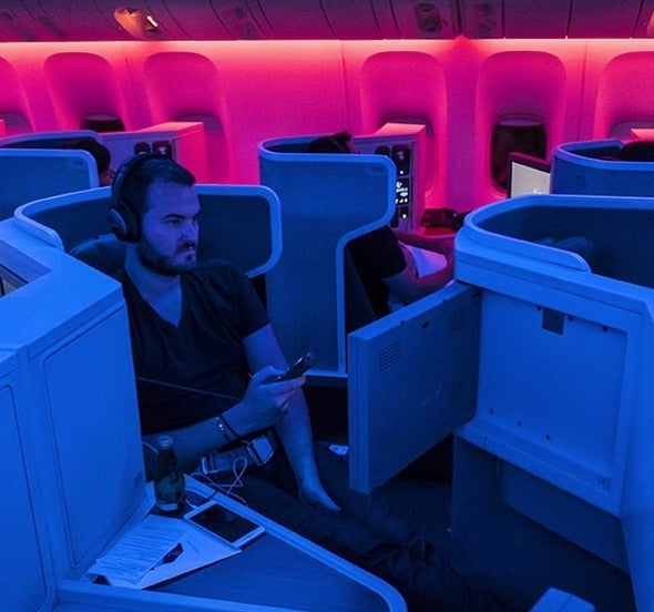 Modern American Brothel lighting. And those are MY headphones!