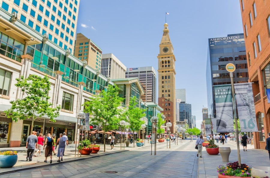 The 16th Street pedestrian mall. Photo courtesy of Albert Pego via Shutterstock