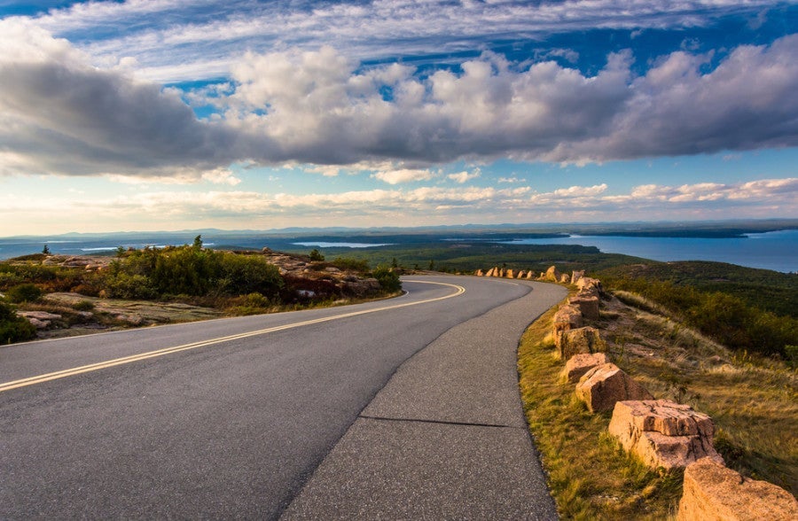 The road to Cadillac Mountain, in Acadia National Park, Maine.