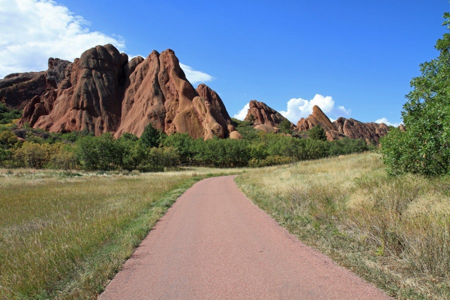 Hiking at Red Rocks. Photo courtesy of Thomas Barrat via Shutterstock