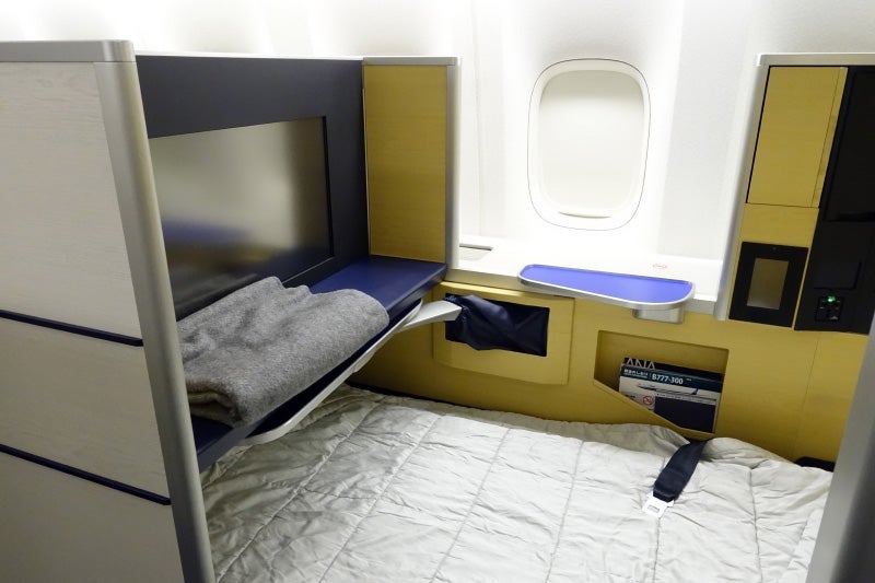 My first-class bed on ANA's 777-300ER.