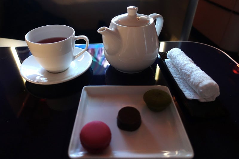 Tea time in ANA first class.