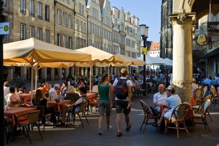 The Prinzipalmarkt in Münster (also known as Muenster). Photo courtesy of Münster Marketing / Ralf Emmerich.
