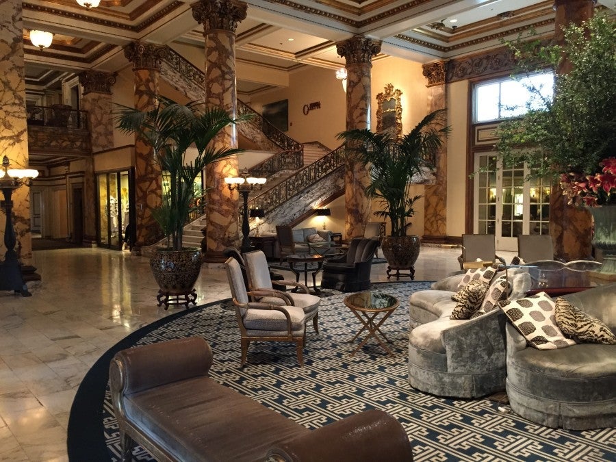 The stunning lobby of the Fairmont San Francisco.