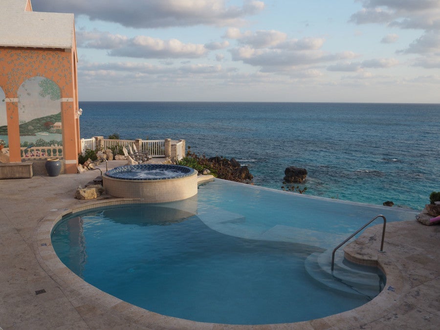 The lovely view from our room, just before sunset.