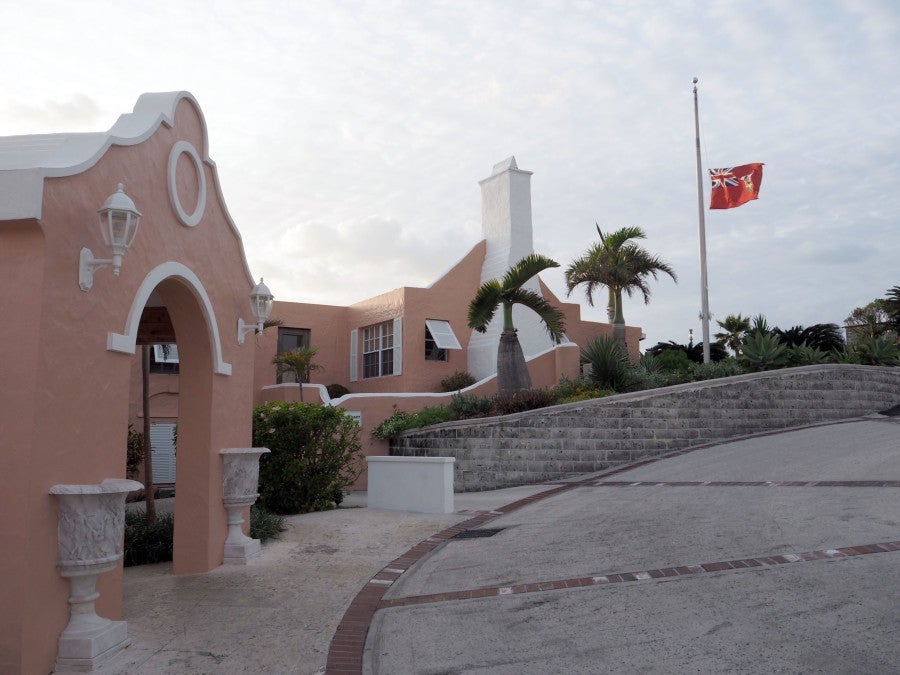 The front of the hotel.