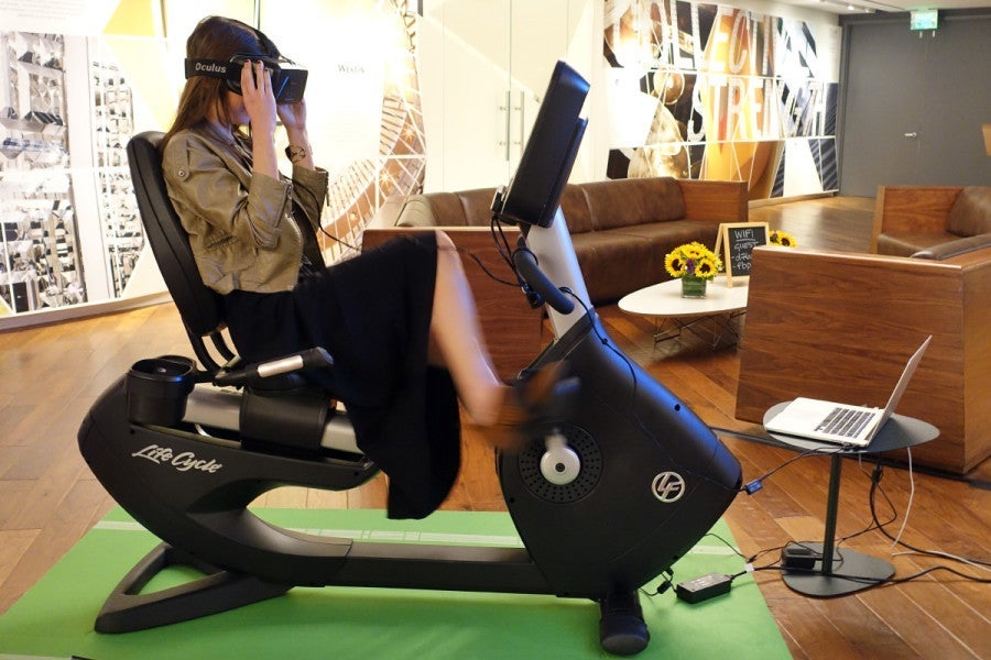 Beginning later this year, select hotel gyms may have virtual-reality gear on hand, letting you explore a bike trail in Spain as you work up a sweat in North Dakota.