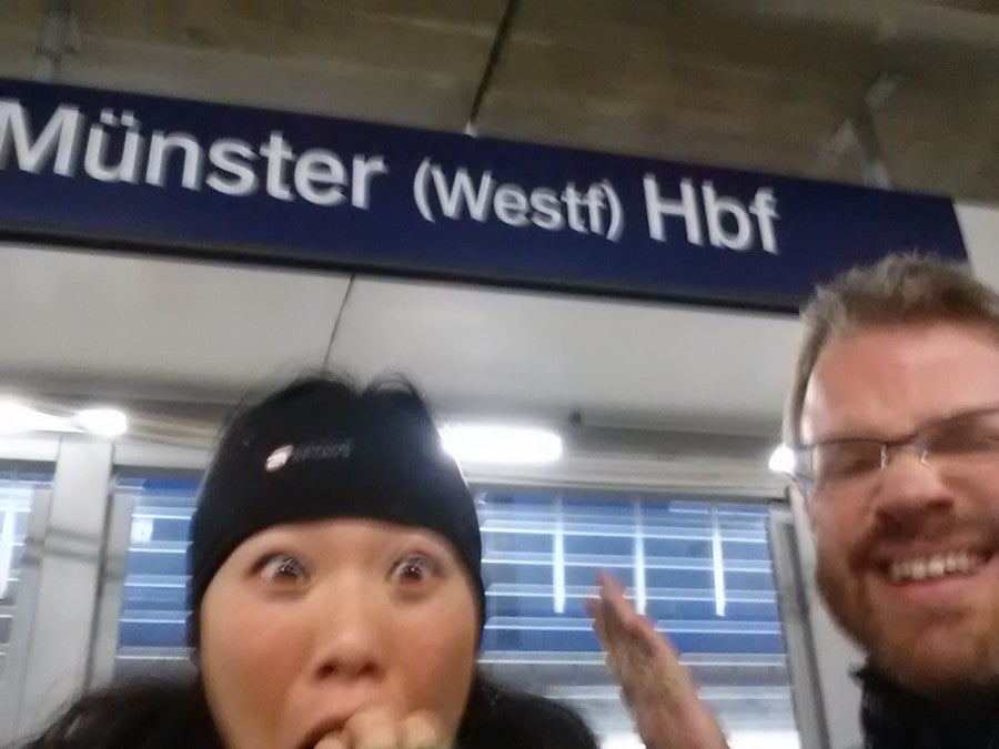So relieved to be in the correct Munster, we couldn't hold camera still.