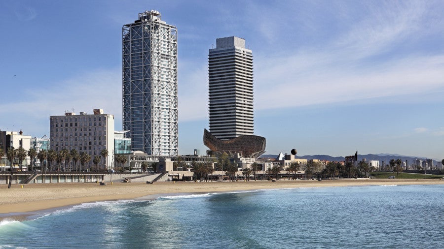 Hotel Arts Barcelona, a Ritz-Carlton property, is right on the city's shore.