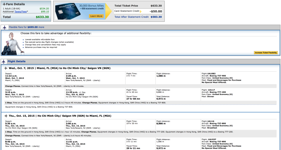 Miami to Ho Chi Minh City for $633 round-trip on United.