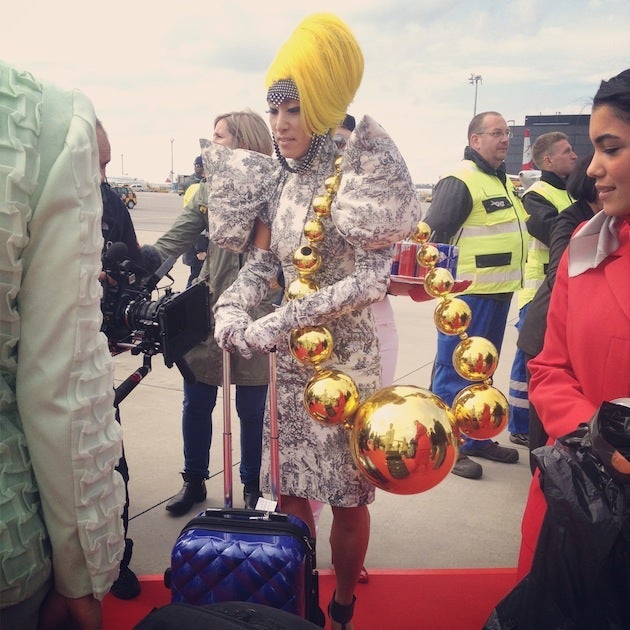 Does that fit in the overhead bin, darling? Photo courtesy of PAPERMAG