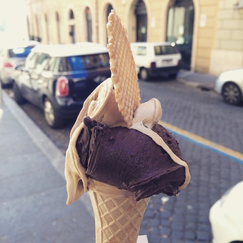 Gelato from Come il Latte. Himalayan Pink Salt Caramel and Dark Chocolate with Sicilian Orange Zest. Delizioso! Photo courtesy of Nicholas du Pont.