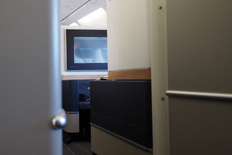 Our seats were located just behind the first-class cabin.