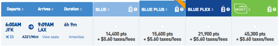 Redeem TrueBlue points at 1.3 cents/point towards a transcon Mint ticket.