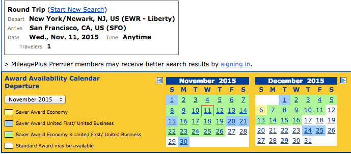 Availability for Newark to San Francisco on United's p.s. fleet continues to be solid.