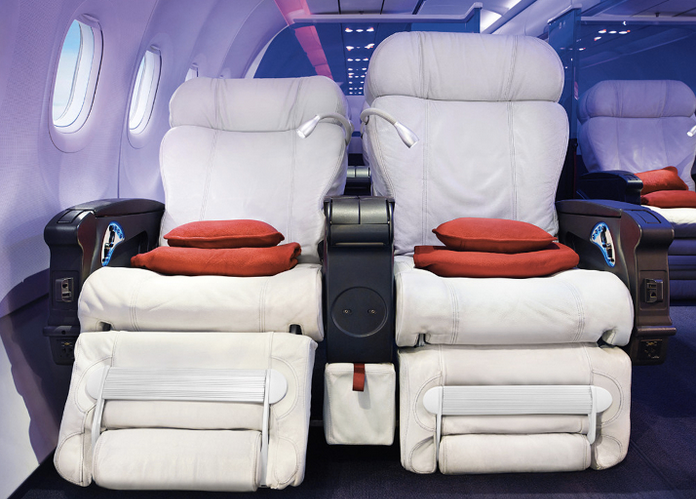 Virgin America's First Class cabin would be much more appealing if not so expensive in points.