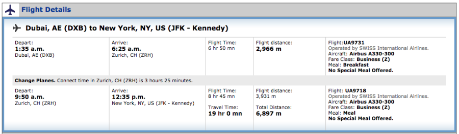 Our flights were booked in Z class and ticketed by United.