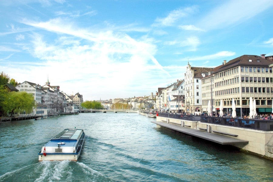 Cruising on the Limmat River. Photo courtesy of Shutterstock