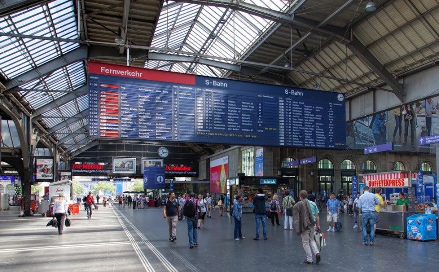 Zurich's main train station. Photo courtesy of Shutterstock