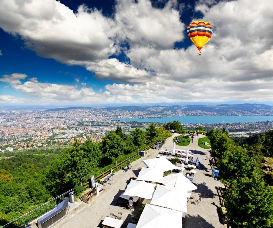 The view over Zurich from the Uetliberg. Photo courtesy of Shutterstock