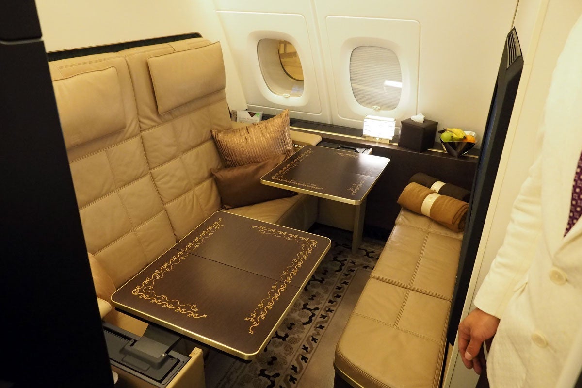 Inside Etihad's The Residence.
