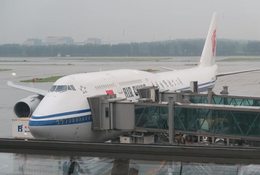 Air China 747-8i at gate in PEK