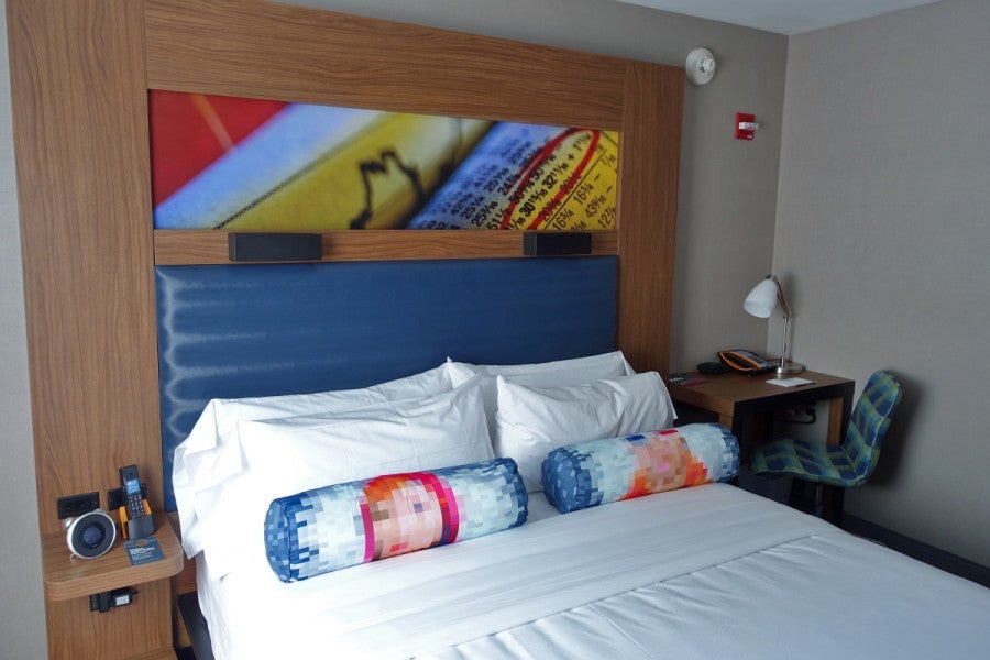 A brand-new Aloft bed.