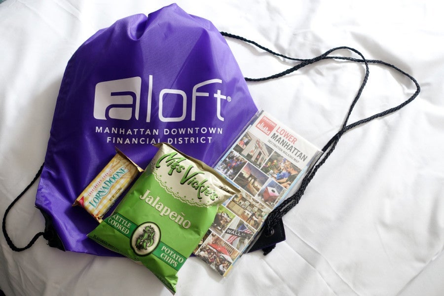 My Aloft welcome bag.