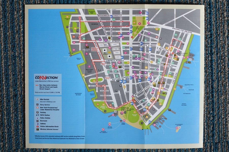Map of the Financial District provided to hotel guests.